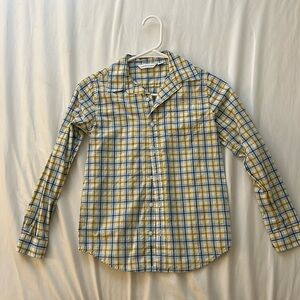 Boys yellow and blue Janie and Jack button up - Size 10
